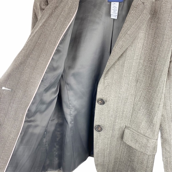 JCREW Puffy Sleeve Wool Blazer Jacket Grey Taupe 6 - Picture 7 of 8